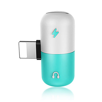 iPhone Lightning Oplader + Headphone Audio Splitter Adapter Blauw