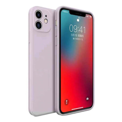 iPhone XS Max Square Silicone Hoesje - Zachte Matte Case Liquid Cover Grijs