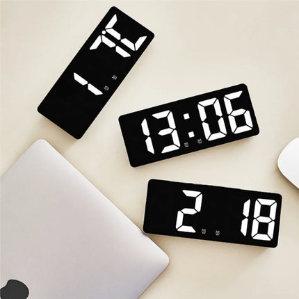 Alarm Klok Nachtlampje - LED Snooze Wekker Backlight Temperatuur - Blauw