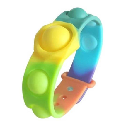 Pop It Armband - Fidget Anti Stress Speelgoed Bubble Toy Siliconen Geel-Oranje-Paars-Groen