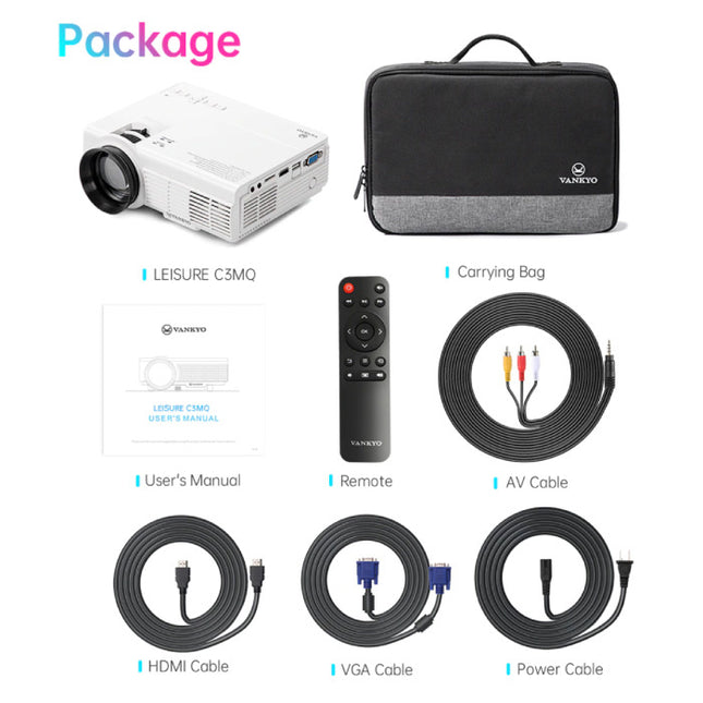 Leisure C3MQ LED Projector - Beamer Home Media Speler Theater Cinema Zwart