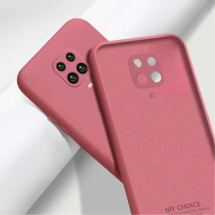 Xiaomi Redmi Note 10 Pro Square Silicone Hoesje - Zachte Matte Case Liquid Cover Donkerroze