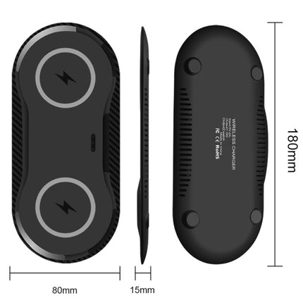 2 in 1 Qi Universele Draadloze Oplader 10W Wireless Charging Pad Wit