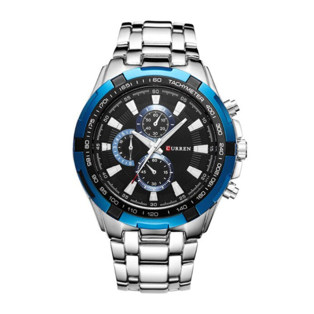 Staal Horloge voor Heren - Leren Bandje Anoloog Luxe Uurwerk voor Mannen Kwarts