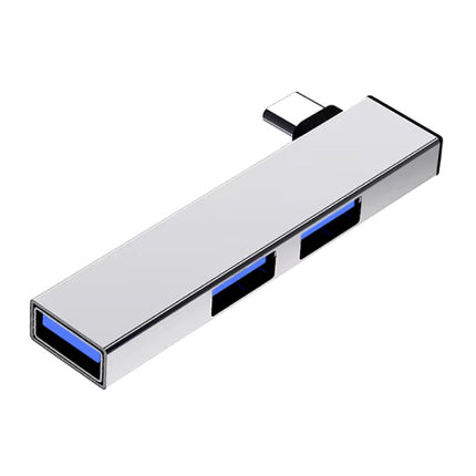 3 in 1 USB 3.0 Hub voor USB-C - Splitter Data Overdracht Oplader 5 Gbps - Zilver