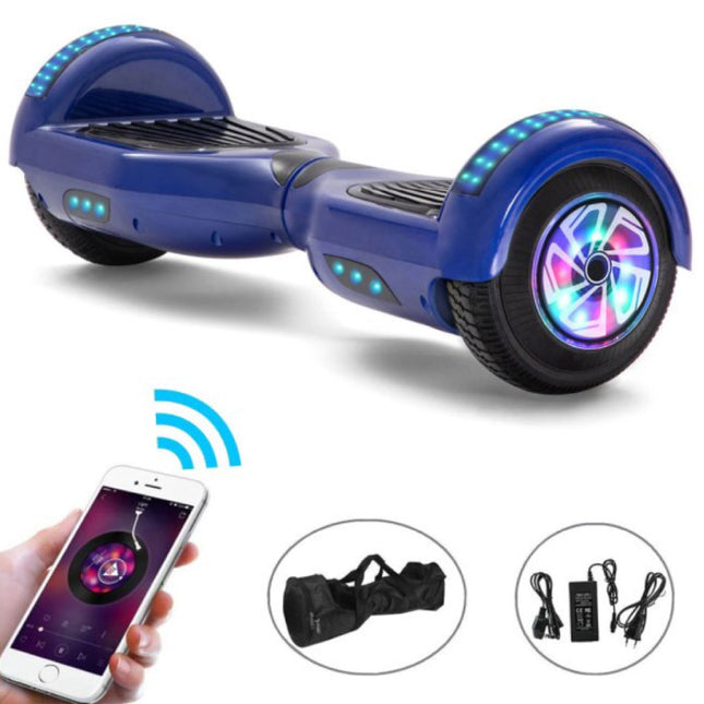 Elektrisch E-Scooter Hoverboard met Bluetooth Speaker - 6.5" - 500W - 2000mAh Batterij - Balance Hover Board Blauw