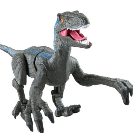 RC Velociraptor Dinosaurus met Afstandsbediening - Speelgoed Bestuurbaar Robot Grijs