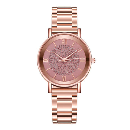 Horloge Luxe Dames - Anoloog Kwarts Uurwerk voor Vrouwen Roze