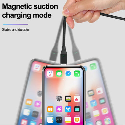 USB 2.0 - USB-C Magnetische Oplaadkabel 1 Meter Gevlochten Nylon Oplader Data Kabel Data Android  Zwart