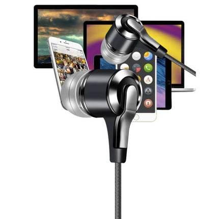 X15 Extra Bass Oordopjes met Microfoon - 3.5mm AUX Oortjes Wired Earphones Oortelefoon Zwart
