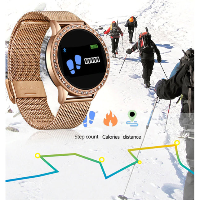 Fashion Sports Smartwatch Fitness Sport Activity Tracker Smartphone Horloge iOS Android - Goud