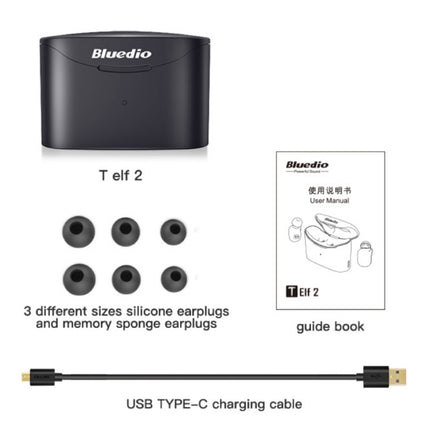 T-Elf 2 Draadloze Oortjes TWS Touch Control Bluetooth 5.0 Ear Wireless Buds Earphones Earbuds Oortelefoon Zwart