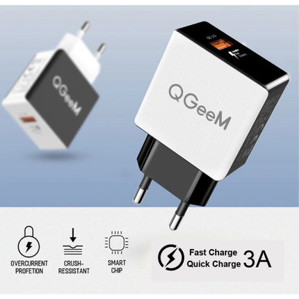Quick Charge 3.0 Stekkerlader - 18W/3A Fast Charging Muur Oplader Adapter Zwart