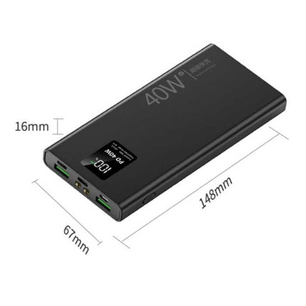 40W Powerbank 20.000mAh met 3 Oplaadpoorten  - 20W PD Externe Noodaccu LED Display Batterij Oplader Charger Zwart 