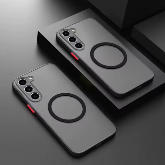 Matte Magnetisch Hoesje voor Samsung Galaxy S21 - Draadloos Opladen Cover - Zwart