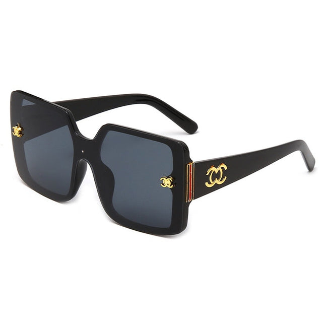 Vintage Zonnebril met Gouden Embleem voor Heren - Retro Bril Gradient Eyewear UV400 Driving Shades Thee