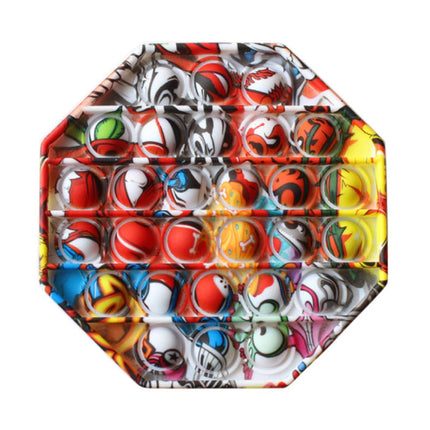 Pop It - Fidget Anti Stress Speelgoed Bubble Toy Siliconen Octagon Graffiti