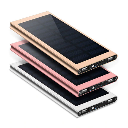 Externe 30.000mAh Solar Charger Powerbank Zonnepaneel Noodaccu Batterij Oplader Zon Blauw