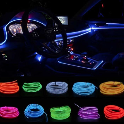 Neon LED Strip 2 Meter - Flexibele Verlichting Tube met  AA Batterij Adapter Waterdicht Paars