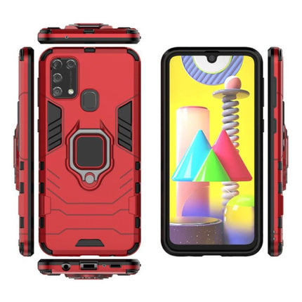 Samsung Galaxy S10 Hoesje  - Magnetisch Shockproof Case Cover Cas TPU Rood + Kickstand
