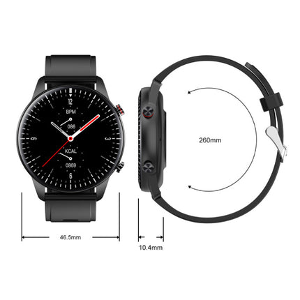 2021 Sport Smartwatch - Leren Bandje Fitness Activity Tracker Horloge Android - Zwart