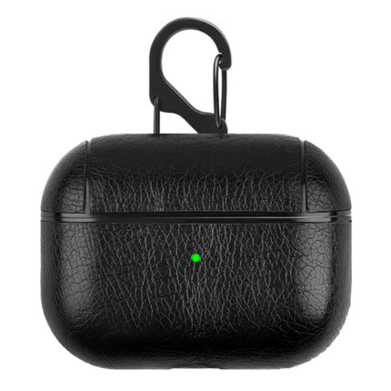 Leren Luxe Hoesje voor AirPods Pro - Leather Skin AirPod Case Cover - Zwart