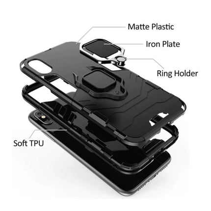 Samsung Galaxy Note 10 Hoesje  - Magnetisch Shockproof Case Cover Cas TPU Zwart + Kickstand