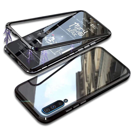 Samsung Galaxy A40 Magnetisch 360° Hoesje met Tempered Glass - Full Body Cover Hoesje + Screenprotector Zwart