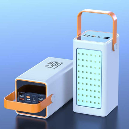 100.000mAh Powerbank met 4 Poorten - 66W Ingebouwde Zaklamp - Externe Noodaccu Batterij Oplader Charger Wit