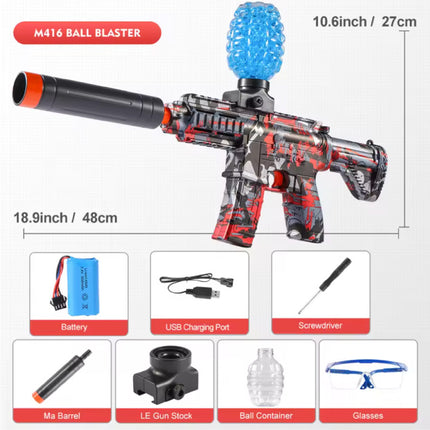 Gel Ball Blaster - M416 Model Speelgoed Soft Shell Foam Shooter - Rood