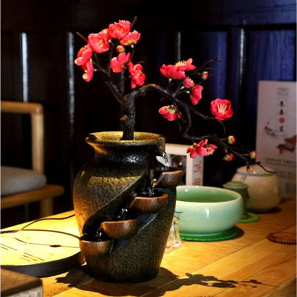Sier Waterval Zen Garden - Plant Vaas Feng Shui Fontein Decor Ornament