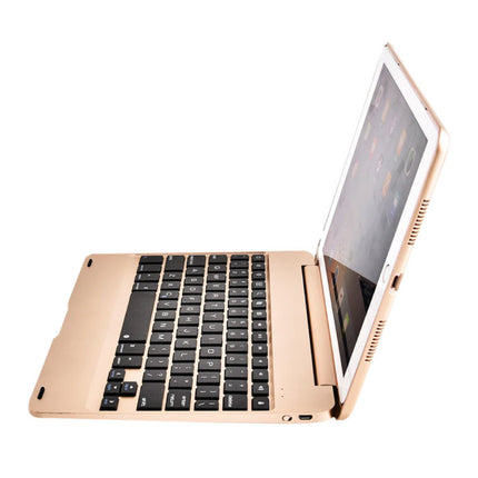 Toetsenbord Hoes voor iPad Mini 1/2/3 - QWERTY Multifunctionele Keyboard Bluetooth Aluminium Smart Cover Case Hoesje Goud
