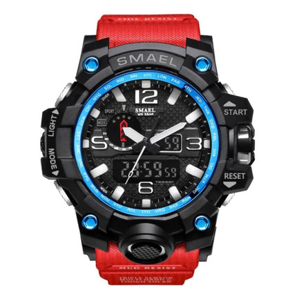  Militair Duik Horloge voor Heren - Rubber Bandje Kwarts Uurwerk Analoog Digitaal voor Mannen Rood