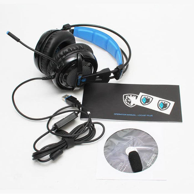 Locust Plus 7.1 Surround Gaming Koptelefoon Headset Headphones met Microfoon 