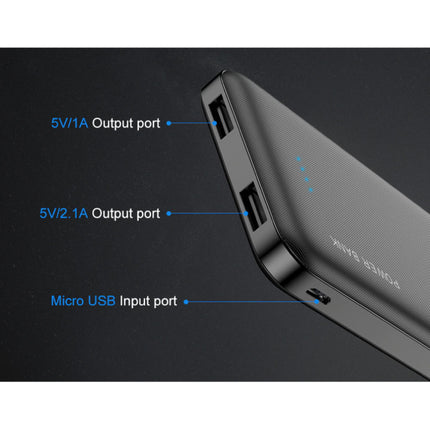 Externe 10.000mAh Powerbank Noodaccu Batterij Oplader Charger Zwart