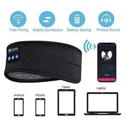 Bluetooth Slaapmasker met Speakers - Draadloze Slaap Koptelefoon Sport Hoofdband Zwart