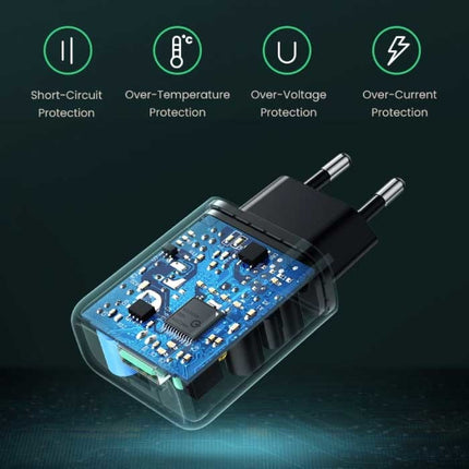 18W Stekkerlader - Quick Charge 3.0 USB Oplader Muur Wallcharger Thuislader Adapter Zwart