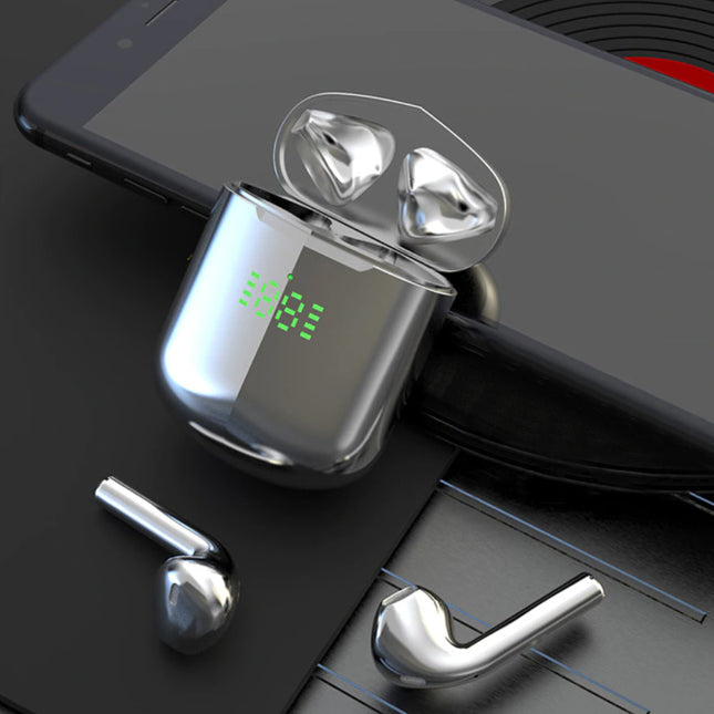 Draadloze Bluetooth Oortjes - True Touch Control Oordopjes TWS Earphones - Qi Draadloos Opladen Oortelefoon - Zilver