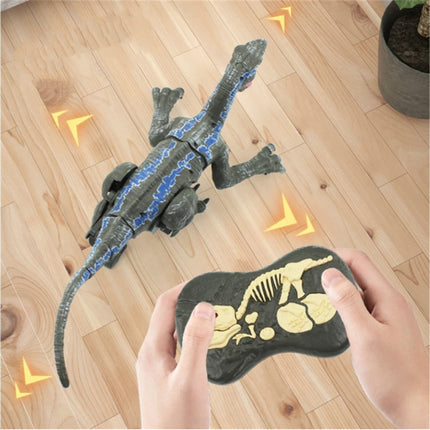 RC Velociraptor Dinosaurus met Afstandsbediening - Speelgoed Bestuurbaar Robot Zwart-Beige