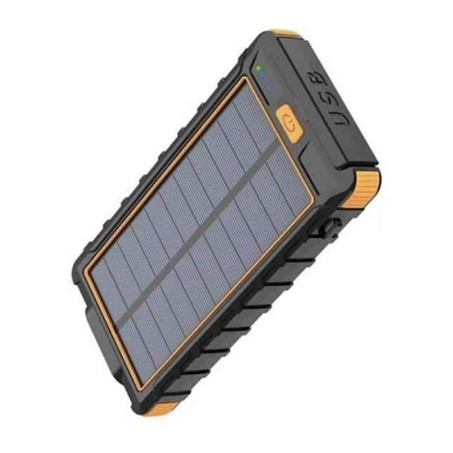80.000mAh Solar Powerbank met 2 USB Poorten - Ingebouwde Zaklamp en Kompas - Externe Noodaccu Batterij Oplader Charger Zon Zwart