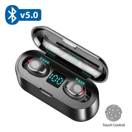 F9 TWS Draadloze Smart Touch Control Oortjes Bluetooth 5.0 Ear Wireless Buds Earphones Earbuds 2000mAh Powerbank