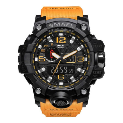  Militair Duik Horloge voor Heren - Rubber Bandje Kwarts Uurwerk Analoog Digitaal voor Mannen Oranje