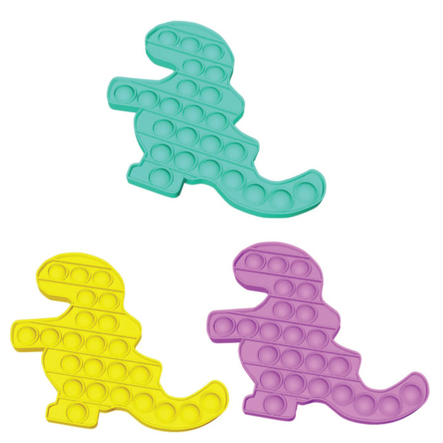 Pop It Dino - Fidget Anti Stress Speelgoed Bubble Toy Siliconen Geel