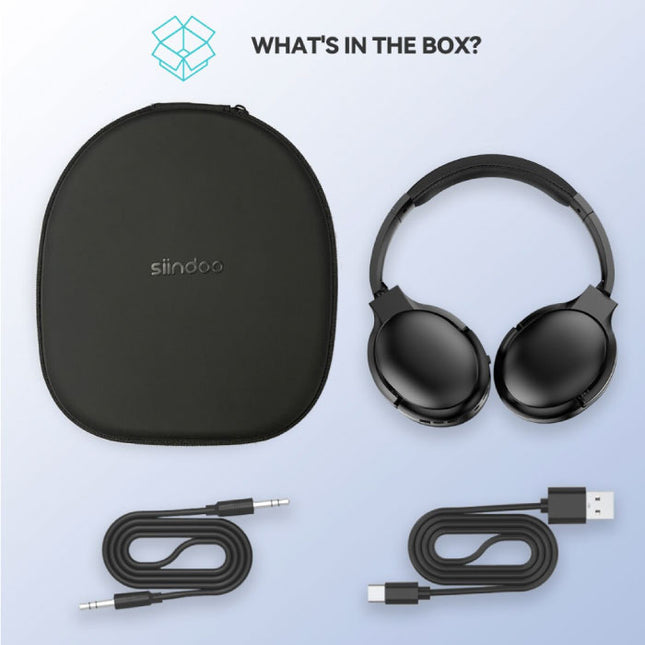 ANC918B Draadloze Koptelefoon met Microfoon - HiFi Stereo Bluetooth 5.1 Headset Zwart