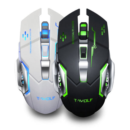 Q-13 Draadloze Gaming Muis - 2.4GHz RGB Optisch Ergonomisch met DPI Aanpassing tot 2400 DPI - Zwart 