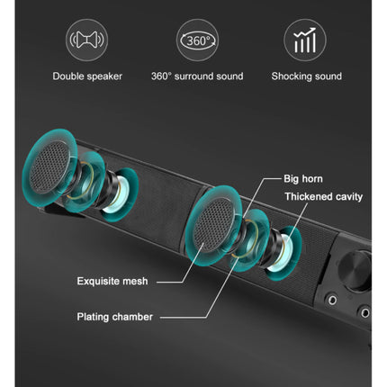 Orpheus GS550 Home Stereo Luidspreker Set - 2 in 1 Stereo Speakers Soundbar Luidsprekers Box Zwart