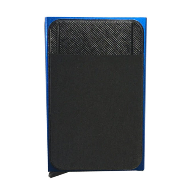 Aluminium Slim Wallet - Portemonnee Portefeuille Pasjeshouder Krediet Kaart Geld Clip - Blauw