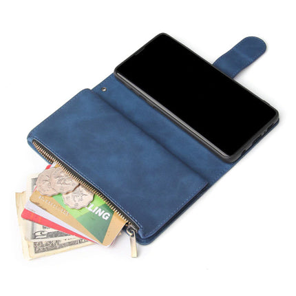 Samsung Galaxy S8 - Leren Wallet Flip Case Cover Hoesje Portefeuille Blauw