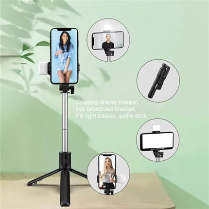 Intrekbare Selfie Stick - Smartphone Vlog Tripod Statief Selfiestick - Zwart