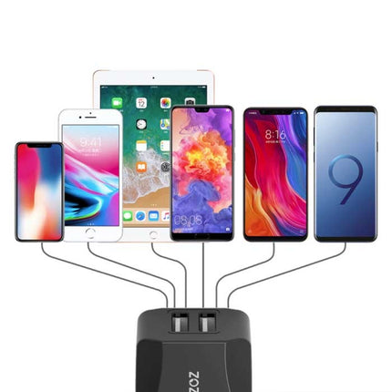 2.1A Stekkerlader - Dual 2-Port USB Fast Charge Oplader Muur Wallcharger AC Thuislader Adapter Zwart